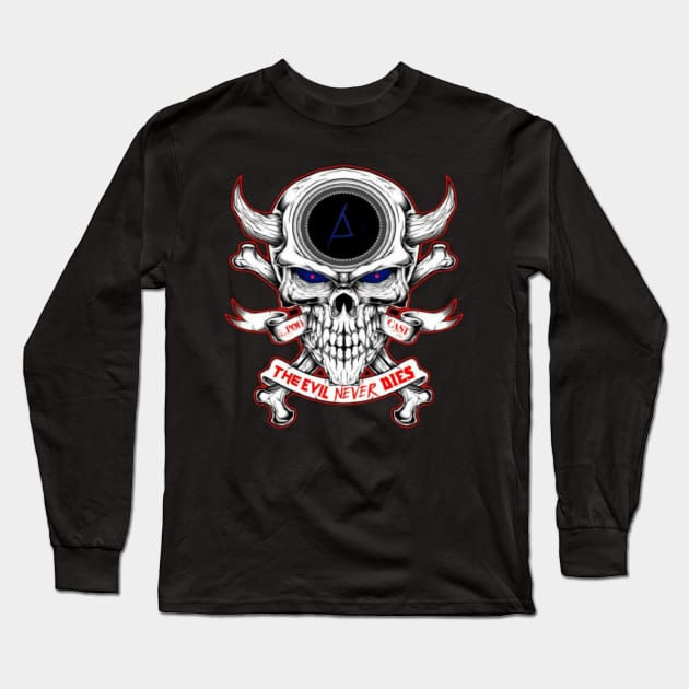Evil Never  Dies Red Eye Long Sleeve T-Shirt by The Evil Never Dies Podcast